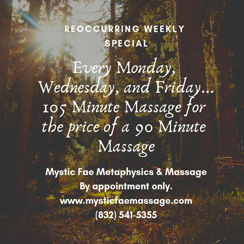 Mystic Fae Metaphysics & Massage | 4832 FM 2218 Rd Ste 108, Richmond, TX 77469, USA | Phone: (832) 541-5355