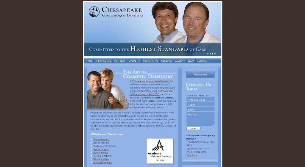 Chesapeake Contemporary Dentistry | 1308 Business Center Way #105, Edgewood, MD 21040, USA | Phone: (410) 679-2790