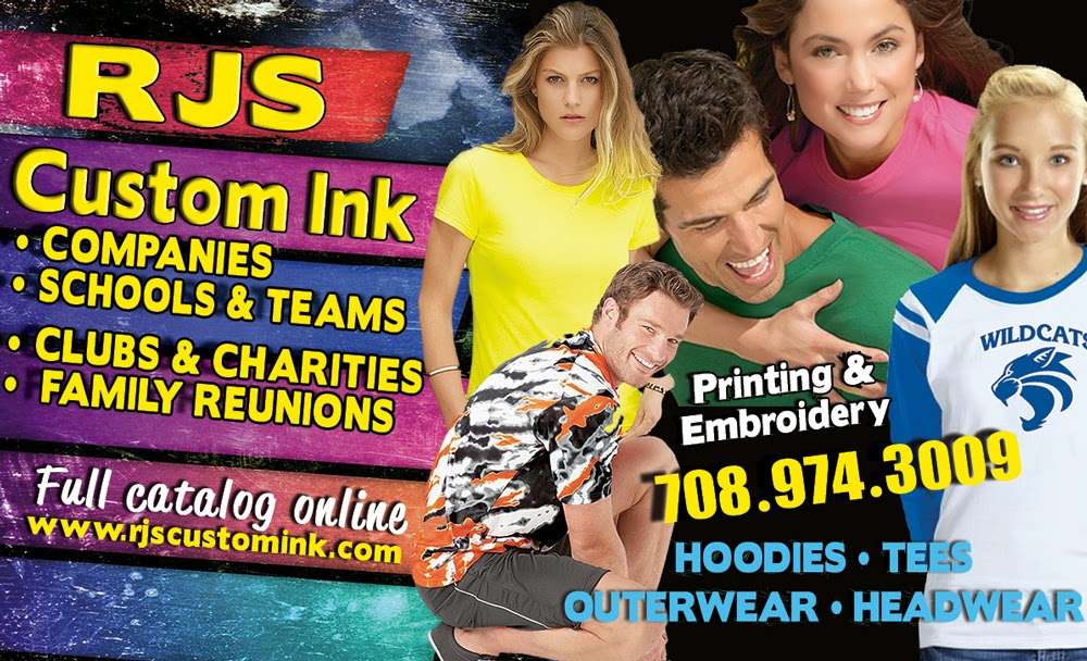 RJS Custom Ink | 10628 S Roberts Rd, Palos Hills, IL 60465, USA | Phone: (708) 974-3009