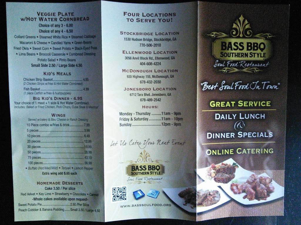 Bass BBQ & Soul Food | 3012 Anvilblock Rd #101, Ellenwood, GA 30294, USA | Phone: (404) 608-4224