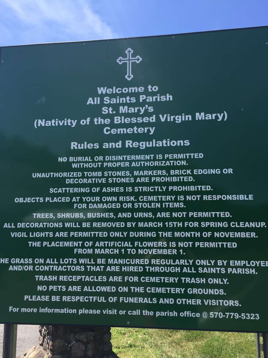 St. Marys Nativity Cemetery | 12 Prospect St, Plymouth, PA 18651, USA | Phone: (570) 779-5323