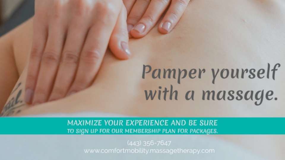 Comfort Mobility Massage | 1020 Edgewood Rd, Edgewood, MD 21040, USA | Phone: (443) 356-7647