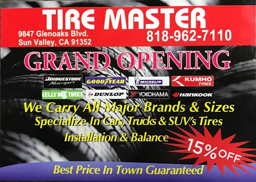 Tire Masters | 9847 Glenoaks Blvd, Sun Valley, CA 91352, USA | Phone: (818) 962-7110