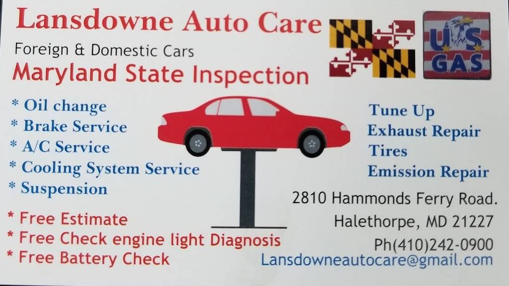 Lansdowne Auto Care | 2810 Hammonds Ferry Rd, Halethorpe, MD 21227, USA | Phone: (410) 242-0900