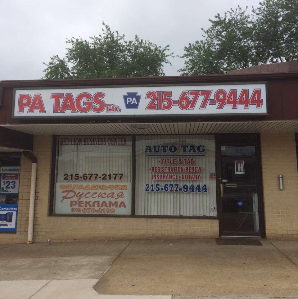 PA TAGS Etc. Inc. NOTARY | 738 Red Lion Rd, Philadelphia, PA 19115, USA | Phone: (215) 677-9444