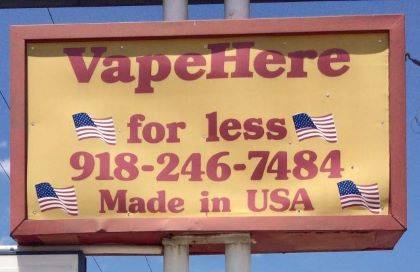 VAPE HERE | 3307 S 113th Ave W, Sand Springs, OK 74063, USA | Phone: (918) 246-7484