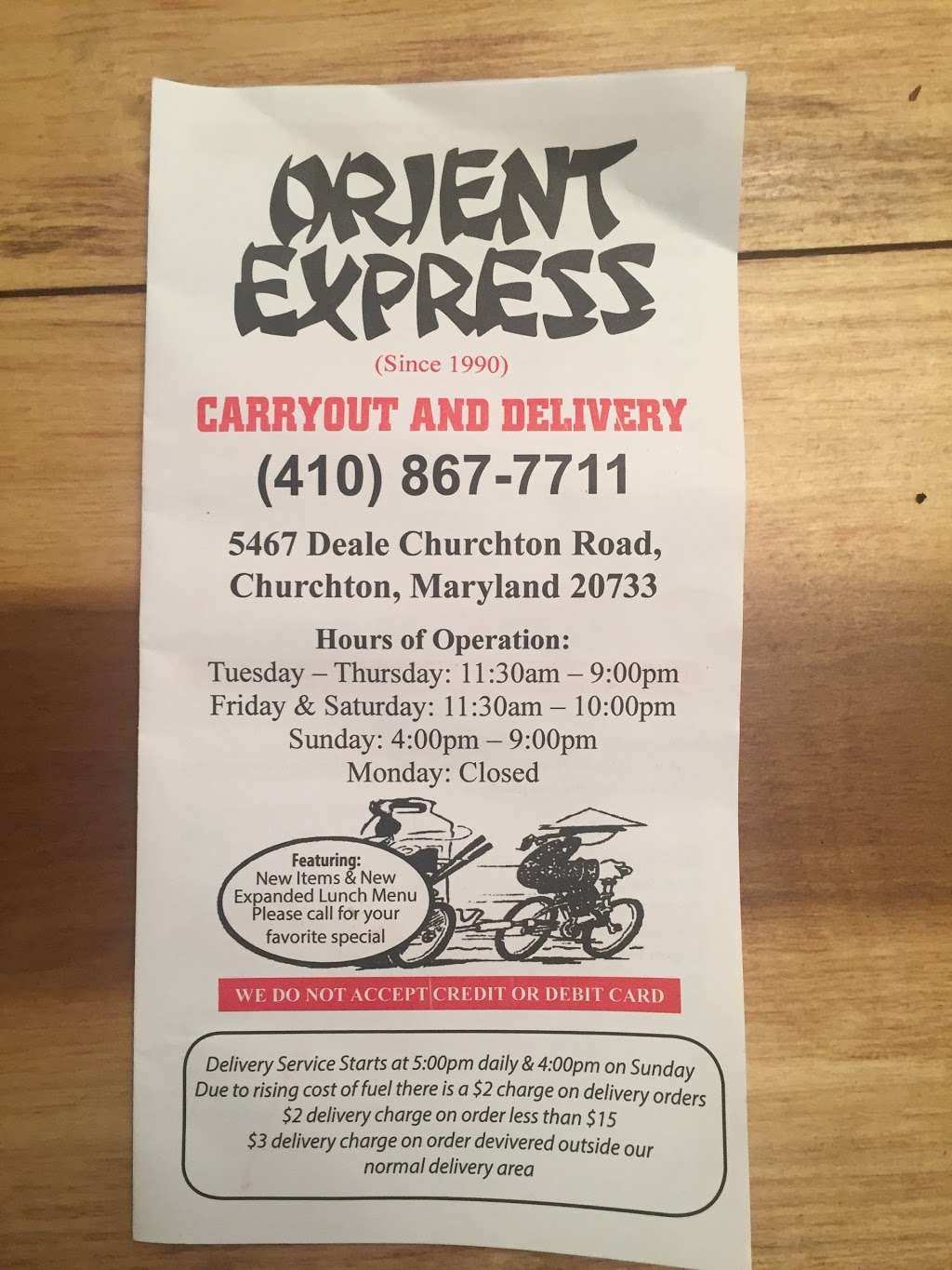 Orient Express Carry-Out | 5467 Deale Churchton Rd, Churchton, MD 20733, USA | Phone: (410) 867-7711
