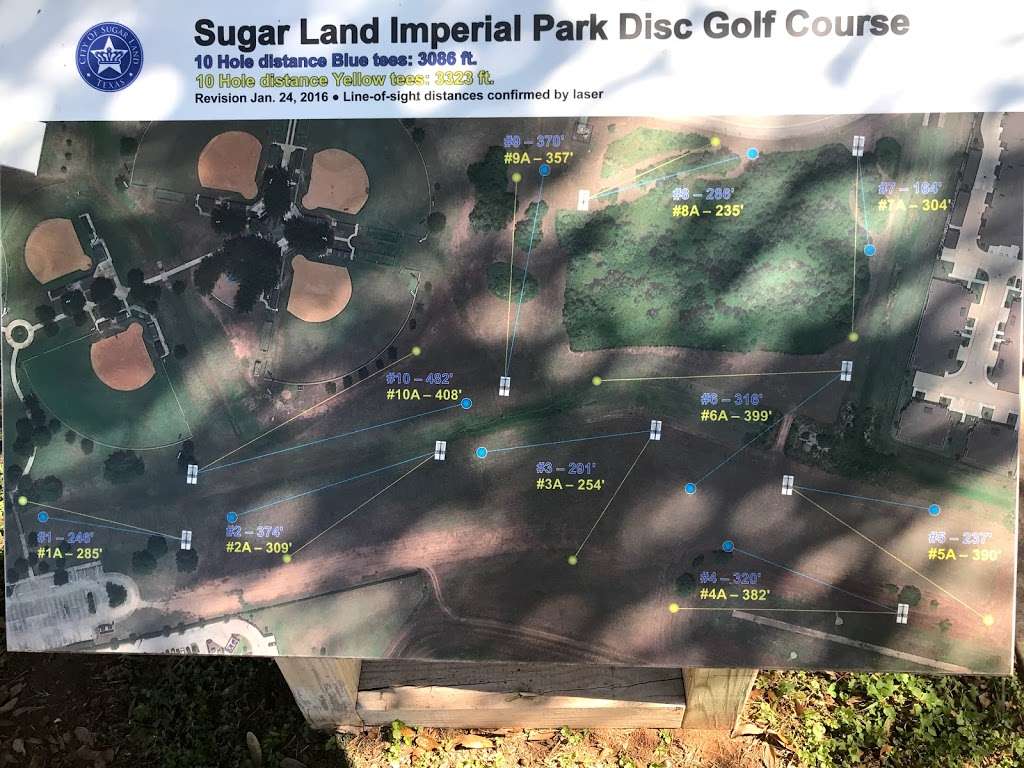 Imperial Park and Disc Golf Course | 7752-, 7864 US-90 ALT, Sugar Land, TX 77478, USA | Phone: (281) 275-2885