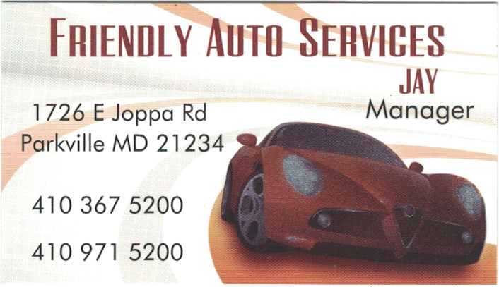 Friendly Automotive Services Inc. | 1726 E Joppa Rd, Parkville, MD 21234, USA | Phone: (410) 367-5200