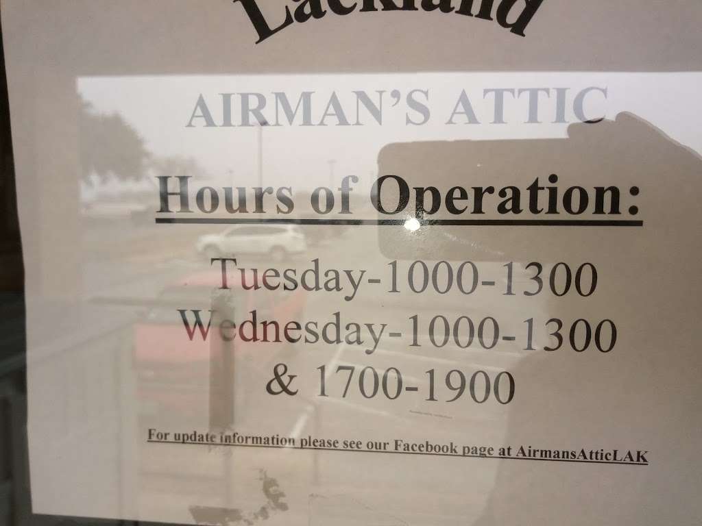 Lackland Airmans Attic | 2240 Walker Ave, Lackland AFB, TX 78236, USA | Phone: (210) 671-1780