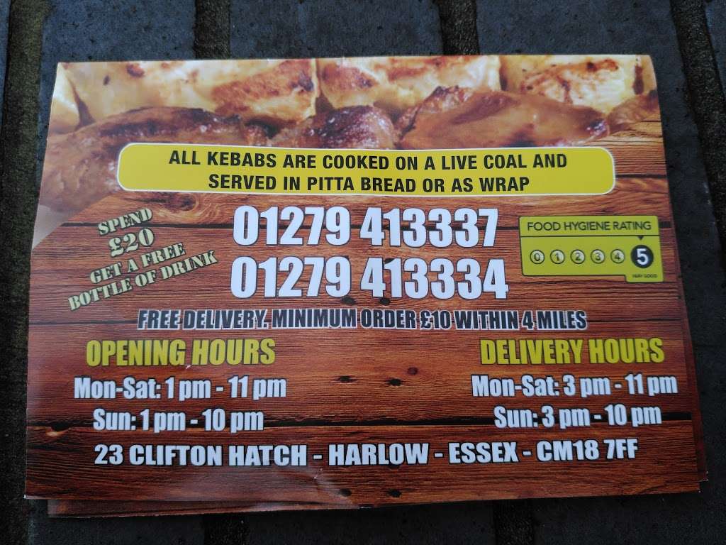 Harlow Kebab Ltd | 23 Clifton Hatch, Harlow CM18 7FF, UK | Phone: 01279 413337