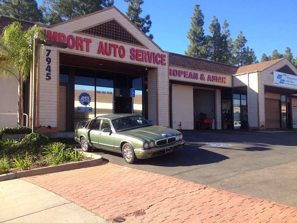 Import Auto Service | 7945 Mission Gorge Rd #111, Santee, CA 92071, USA | Phone: (619) 596-9999