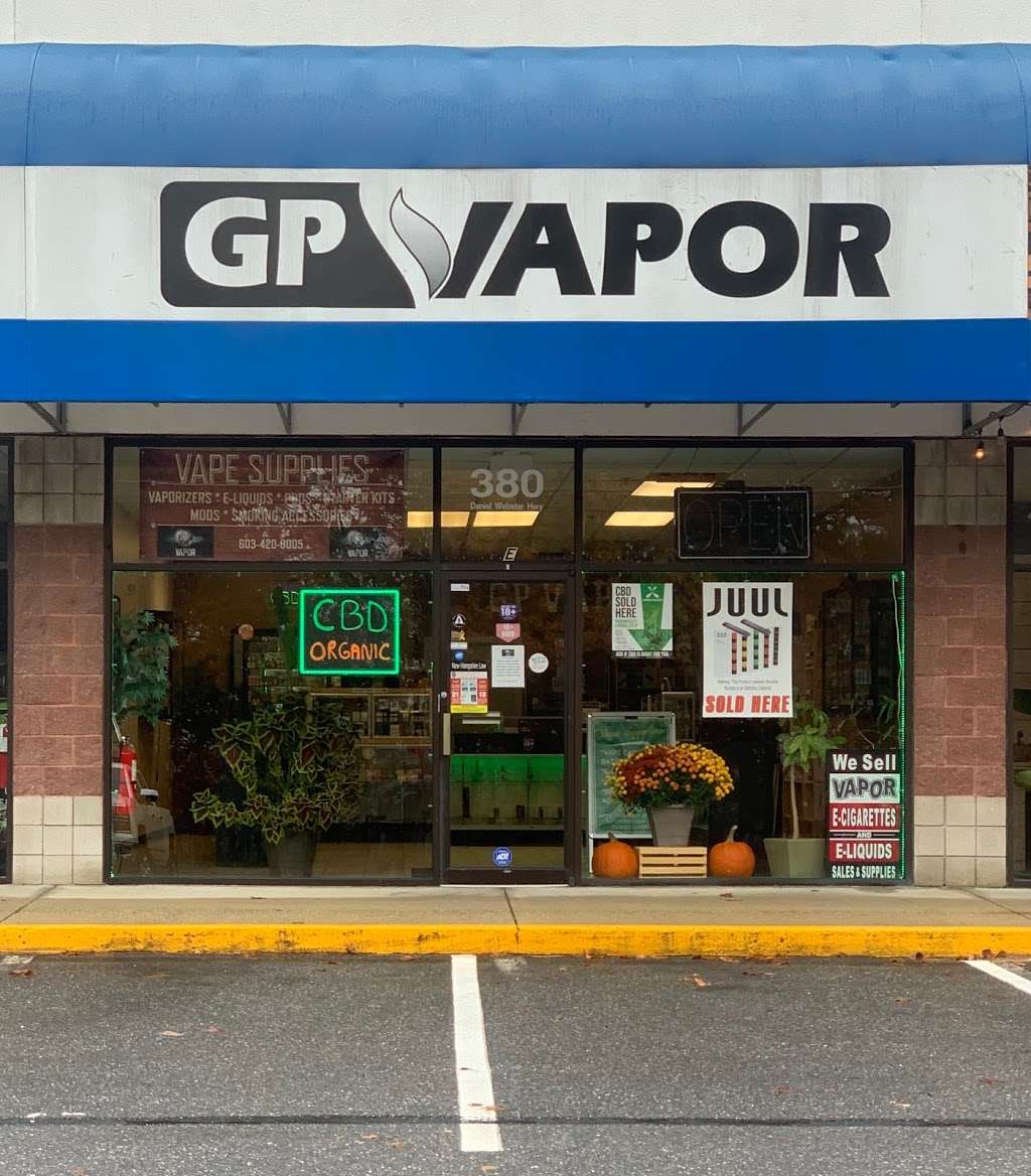 GP Vapor Vape Supplies, Smoking Accessories & CBD | 380 Daniel Webster Hwy, Merrimack, NH 03054, USA | Phone: (603) 420-8005