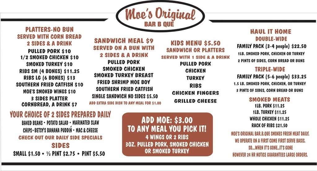 Moes Original BBQ - New Orleans | 3150 Calhoun St, New Orleans, LA 70125, USA | Phone: (504) 301-3790