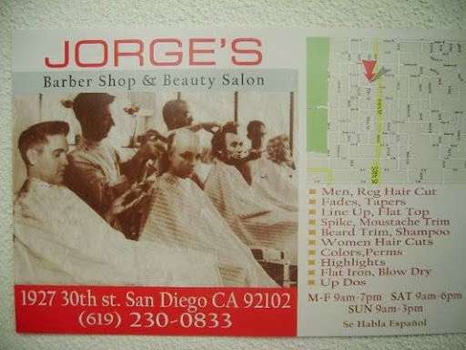 Jorges Barber Shop | 1927 30th St, San Diego, CA 92102, USA | Phone: (619) 230-0833