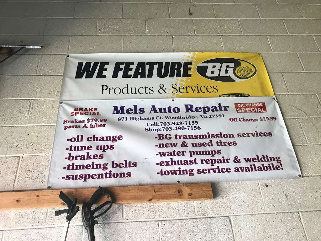 Mels Auto Repair | 871 Highams Ct, Woodbridge, VA 22191, USA | Phone: (703) 490-7156