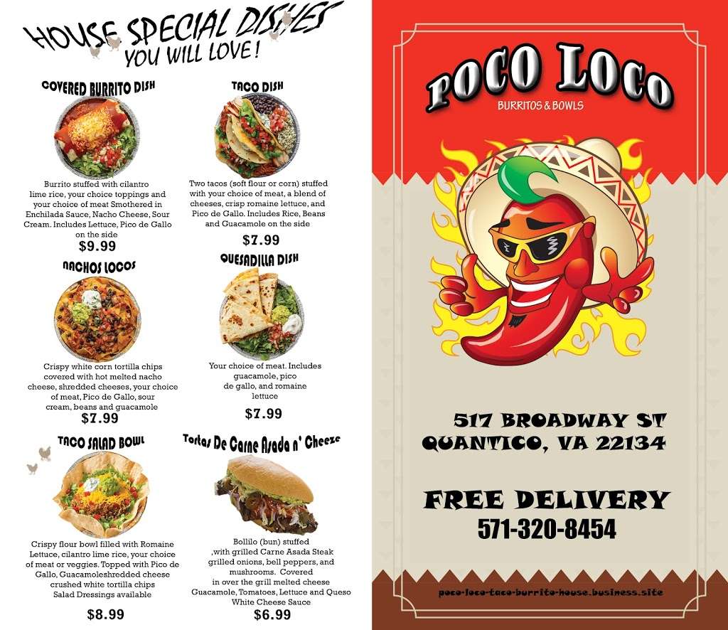 Poco Loco Taco & Burrito House | 517 Broadway St, Quantico, VA 22134, USA | Phone: (571) 320-8454