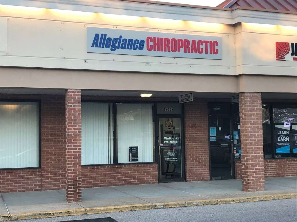 Allegiance Chiropractic | 2622 Annapolis Rd suite h, Severn, MD 21144, USA | Phone: (443) 274-3030