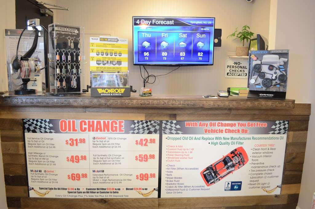 8 Min Oil Change Auto Repair & Tire Center | 174 Mountain Ave, Springfield Township, NJ 07081, USA | Phone: (862) 206-3154