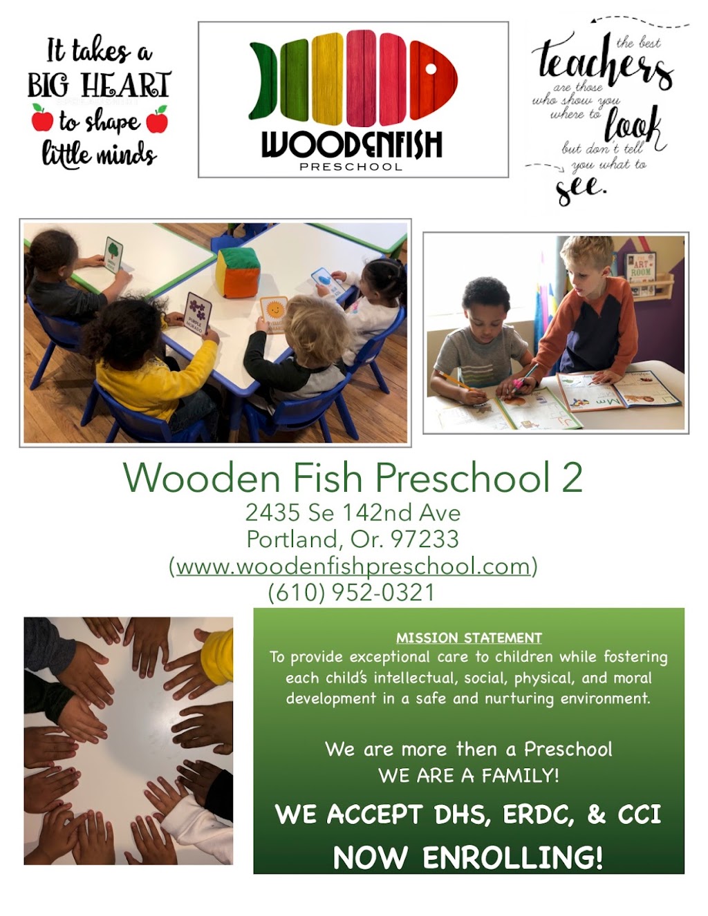 Wooden Fish Preschool 2 | 2435 SE 142nd Ave, Portland, OR 97233, USA | Phone: (610) 952-0321