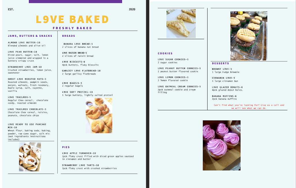 L9ve Baked Vegan Goods | 12475 Palisades Pl, Chowchilla, CA 93610, USA | Phone: (559) 201-3543