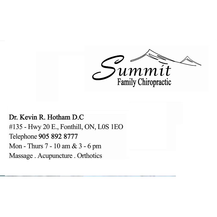 Summit Family Chiropractic - Fonthill Chiropractor | 135 Hwy 20 E, Fonthill, ON L0S 1E0, Canada | Phone: (905) 892-8777