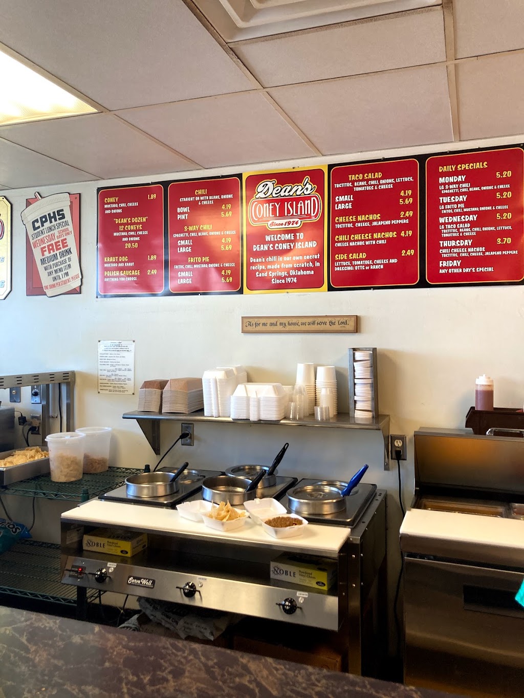 Deans Coney Island | 634 E Charles Page Blvd, Sand Springs, OK 74063, USA | Phone: (918) 245-8606