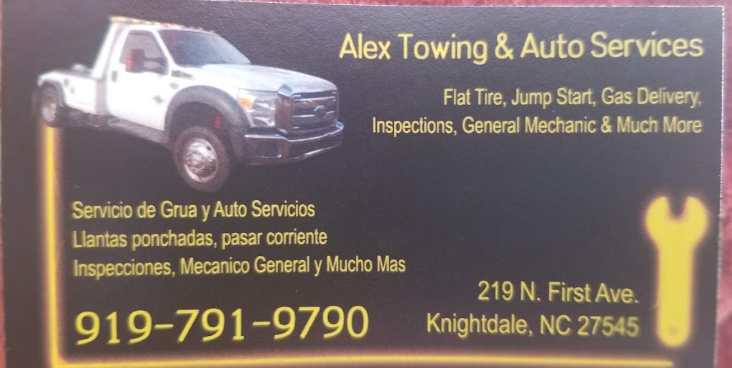 Alex Towing and auto Services | 219 N First Ave, Knightdale, NC 27545, USA | Phone: (919) 791-9790
