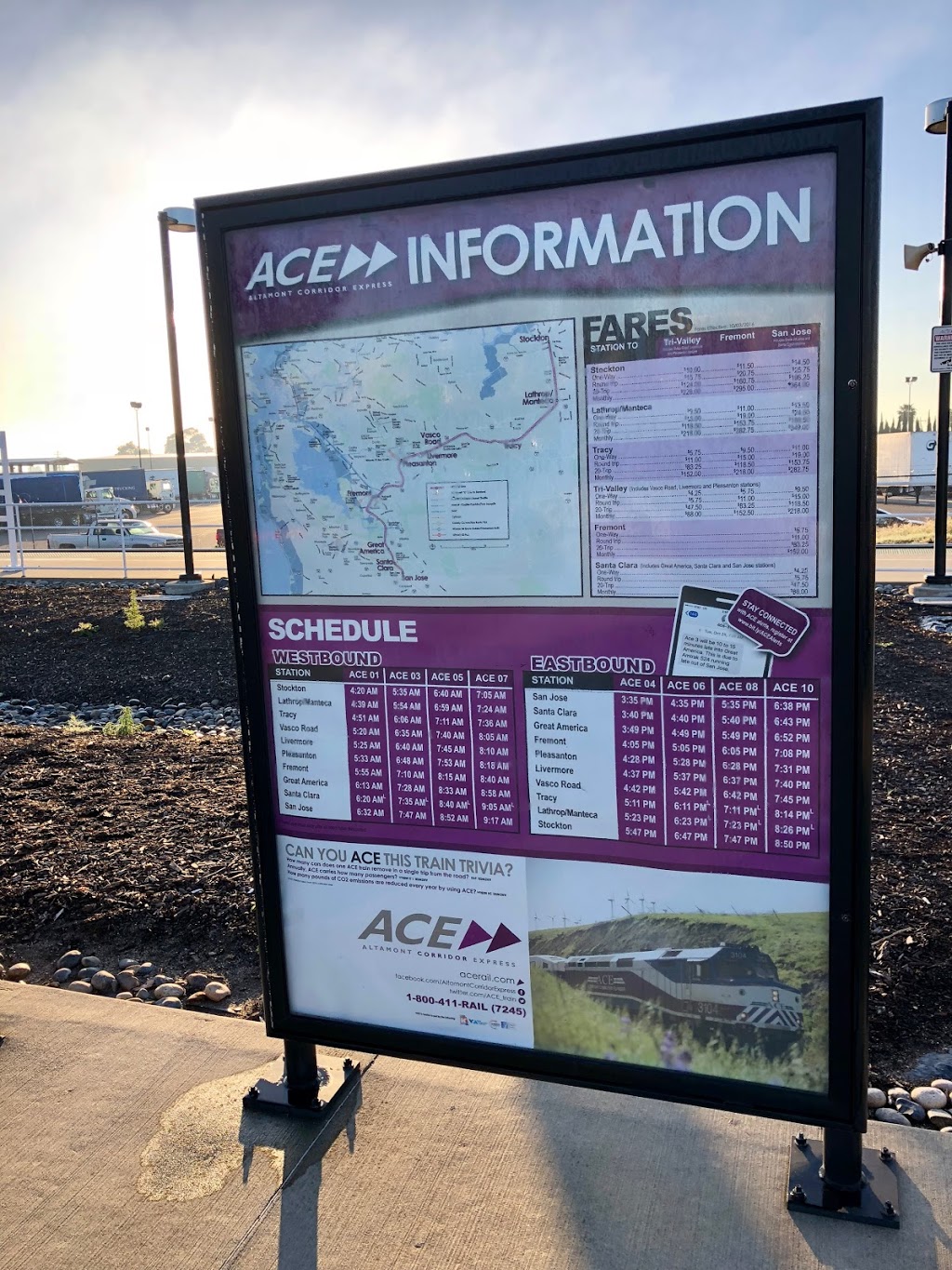 ACE Station Park and Ride | 17800 Shideler Pkwy, Manteca, CA 95336, USA | Phone: (800) 872-7245