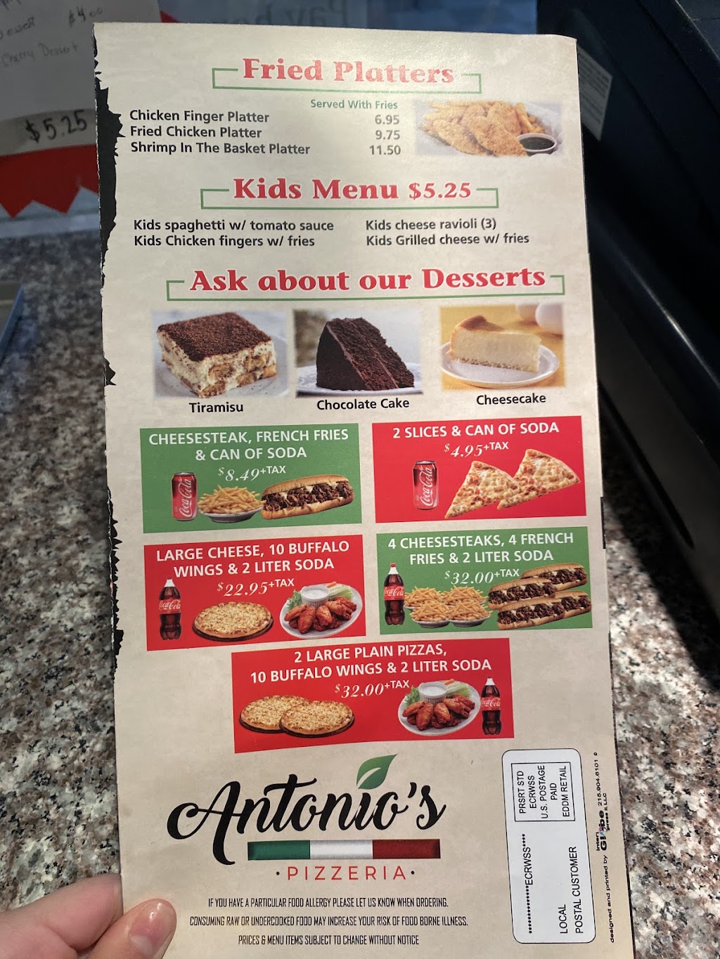 Antonio’s Pizza & Restaurant | 54 Mt Airy Village Rd, Lambertville, NJ 08530, USA | Phone: (609) 397-2401