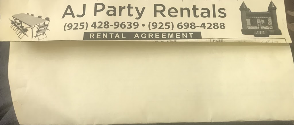 AJ Party Rentals | 3145 Willow Pass Rd, Bay Point, CA 94565, USA | Phone: (925) 428-9639