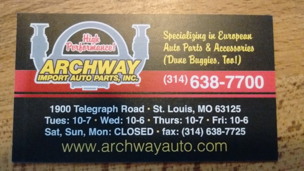 Archway Import Auto Parts. | 1900 Telegraph Rd, St. Louis, MO 63125, USA | Phone: (314) 638-7700