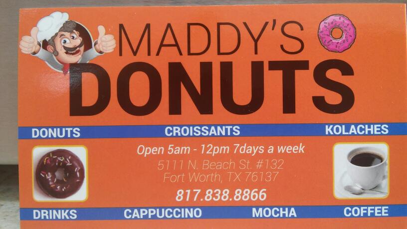 MADDYS DONUTS | 5111 N Beach St #132, Fort Worth, TX 76137, USA | Phone: (817) 838-8866