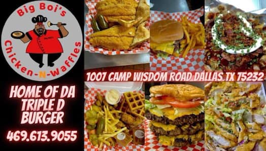 Big Bois Chicken -N- Waffles | 1007 W Camp Wisdom Rd, Dallas, TX 75232, USA | Phone: (469) 613-9055