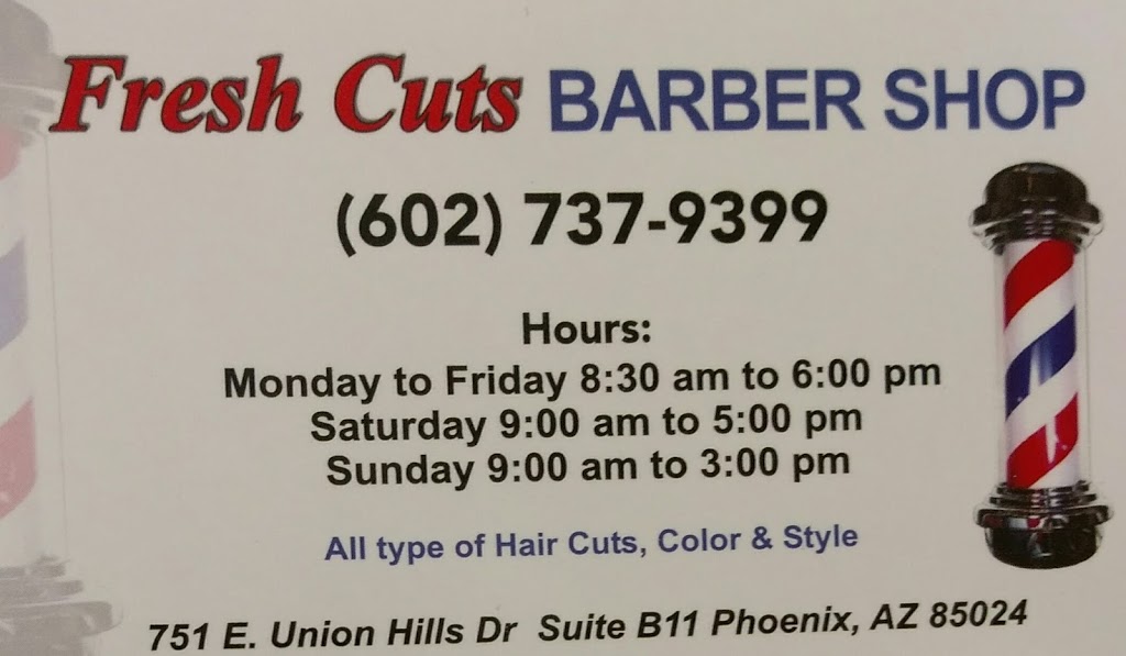 FRESH CUTS PHOENIX BARBER SHOP | 731 E Union Hills Dr suite B11, Phoenix, AZ 85024, USA | Phone: (602) 737-9399