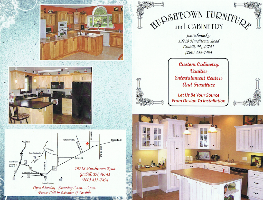 Hurshtown Furniture and Cabintery | 19718 Hurshtown Rd, Grabill, IN 46741, USA | Phone: (260) 433-7494