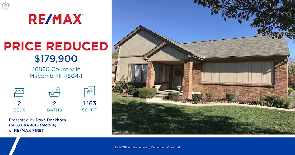 RE/MAX FIRST REALTOR® DAVE DOCKHORN | 25814 Jefferson Ave, St Clair Shores, MI 48081, USA | Phone: (586) 610-9615