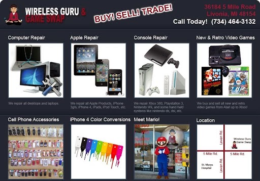 Wireless Guru & Game Swap | 36184 Five Mile Rd, Livonia, MI 48154, USA | Phone: (734) 464-3132